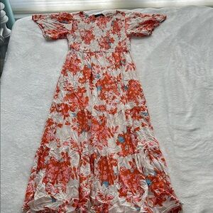 Floral Maxi Dress in Red and Blue